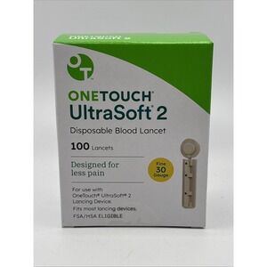 One Touch UltraSoft 2 Lancets (30 Gauge) 100 Count (EXP 2027+)